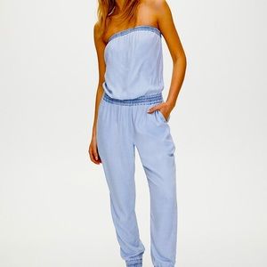 Aritzia Strapless Denim Romper - XS